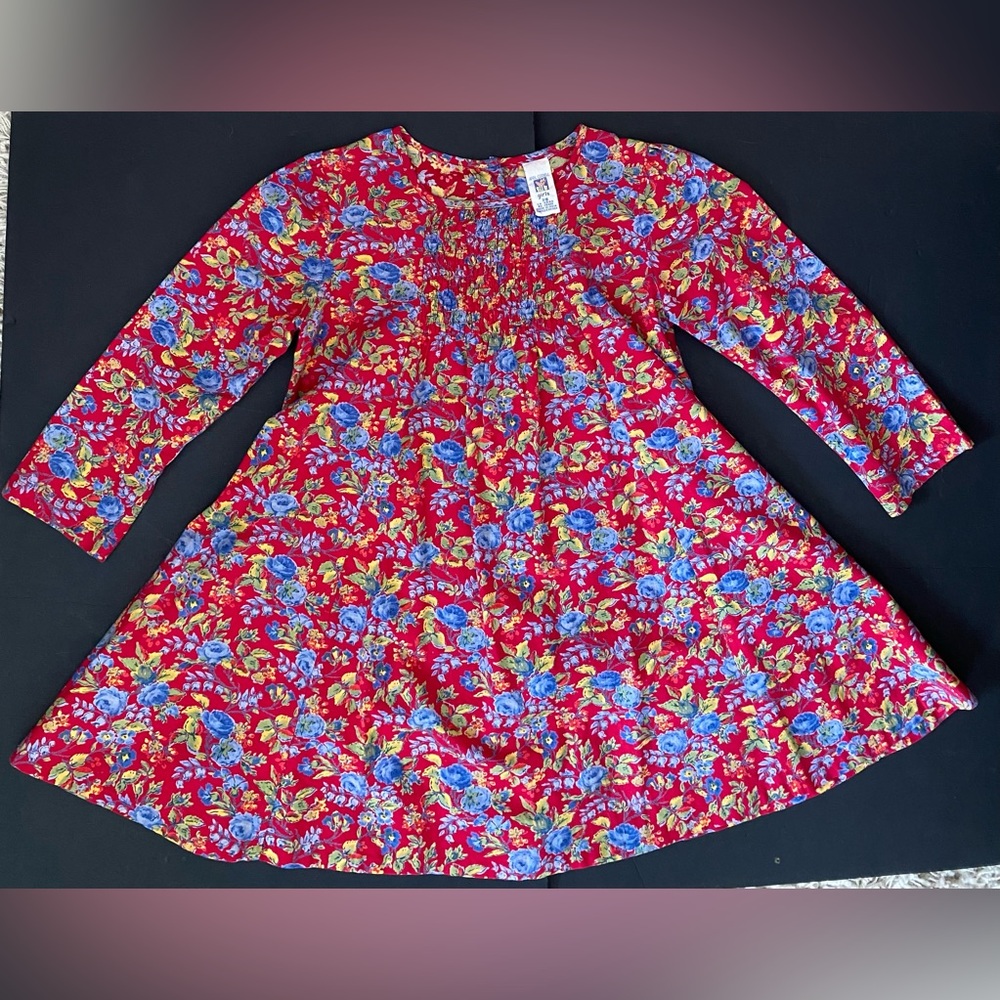 Vintage April Cornell Girl Spring dress flower retro, size 7/8 Cottage core